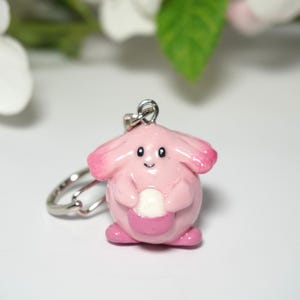 Handmade Polymer Clay Chansey Keychain