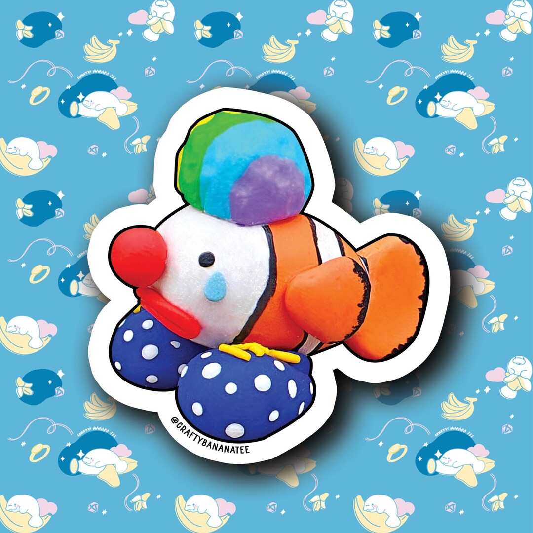 Sad Clown Fish Sticker - Etsy
