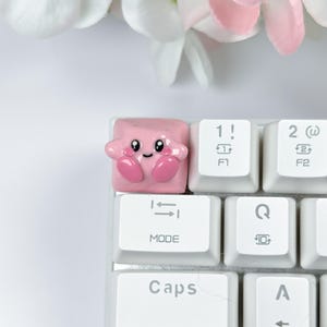 Handmade Polymer Clay Kirby Keycap