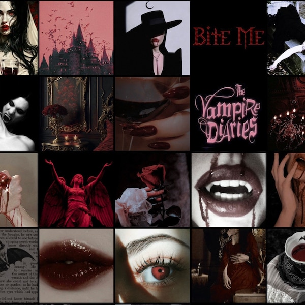 110 PCS | Vampire Aesthetic Wall Collage Kit | Gothic Horror Vampire Photo Prints | Room Decor | *DIGITAL DOWNLOAD*