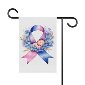 Bandiera da giardino per la consapevolezza della perdita infantile - Omaggio commemorativo - Regalo di sostegno per la perdita della gravidanza in caso di aborto spontaneo