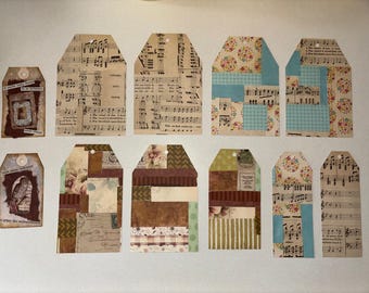 Pink and Teal Collage Junk Journal Tags Scrapbooking Mixed Media - Etsy