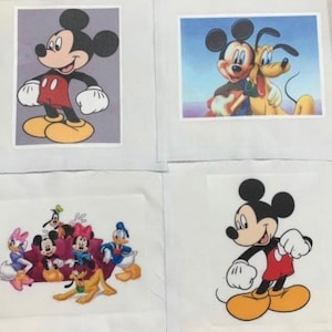 May include: Four different images featuring Mickey Mouse. The first image shows Mickey Mouse standing with his arms crossed. The second image shows Mickey Mouse and Pluto standing together. The third image shows Mickey Mouse with other Disney characters. The fourth image shows Mickey Mouse standing with his hands on his hips.