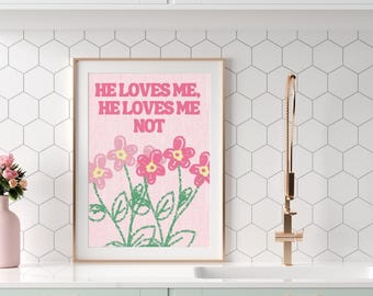Pink Floral Wall Print