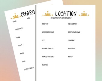 Character and Location plotting pages 8x11 pdf download