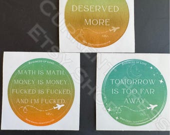 Stickers for Business of Love a novel by Emmeline Waters