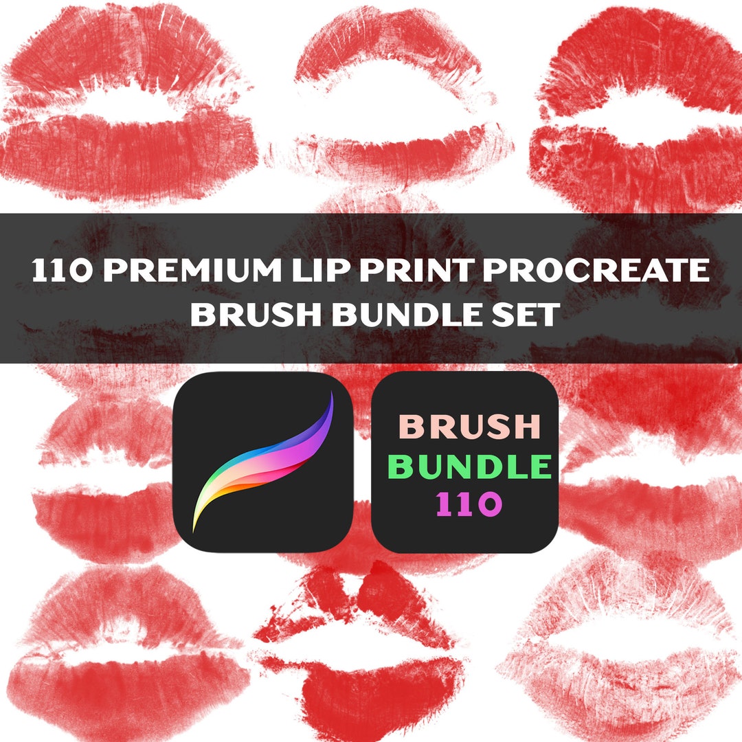 110 Lip Print Brushes for Procreate, Procreate Brush, Brushes Bundle