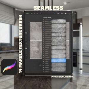 14 Seamless Marble Texture Brushes for Procreate (Digital Download)