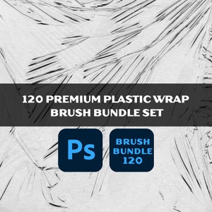 120 Plastic Wrap brushes for Photoshop, Photoshop brush, Brushes bundle, Plastic Wrap brush, Stroke Photoshop, Photoshop, digital brushes