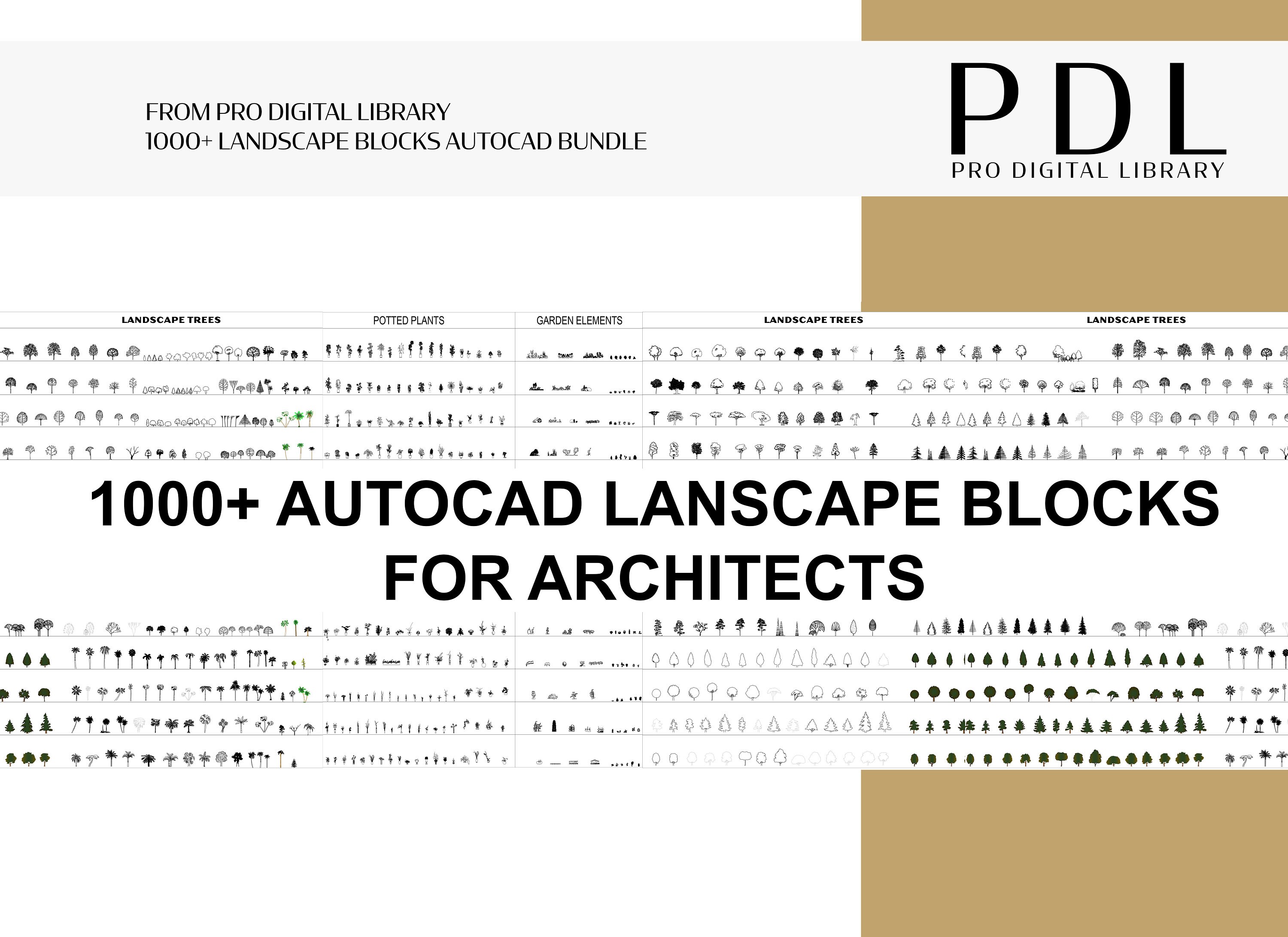 900+ Autocad Landscape Bundle, Huge Autocad Block Archieve, CAD Design ...