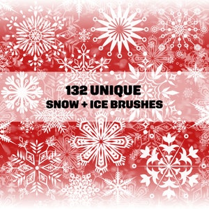 132 Snow brushes for Photoshop, Photoshop brush, Brushes bundle, Snow brush, Snow Photoshop, Photoshop, digital brushes, Chiristmas snow