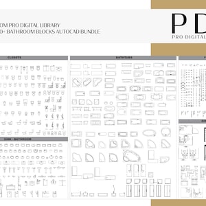 650+ Bathroom AutoCAD Blocks: Interior Design CAD Drawings (Digital Download)