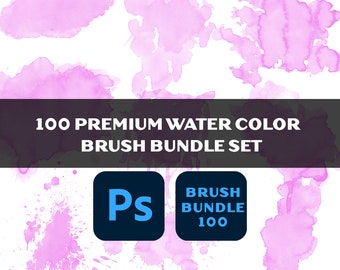 100 Water Color brushes for Photoshop, Photoshop brush, Brushes bundle, Water Color brush, Water Color Photoshop, Photoshop, digital brushes