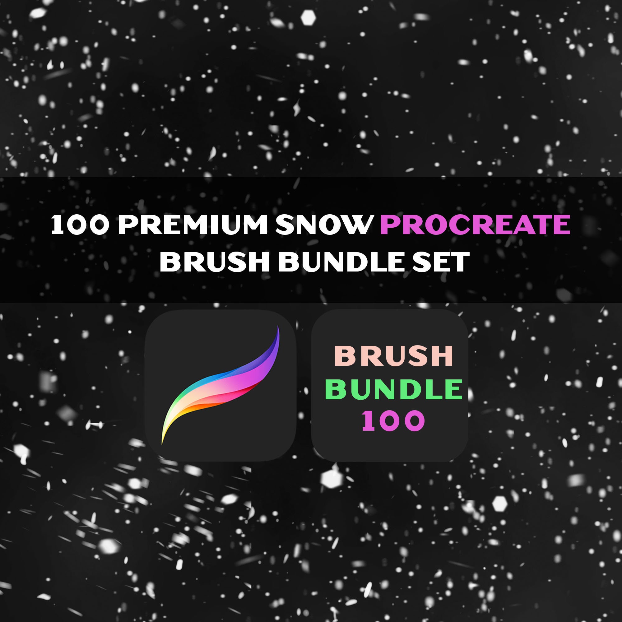 100 Snow brushes for Procreate, procreate brush, Brushes bundle, Plastic Wrap brush, Plastic Procreate, procreate, digital brushes