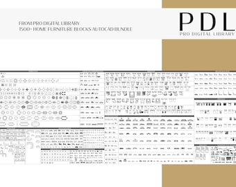 1500+ Autocad Möbel-Blöcke: 2D- CAD- Bibliothek (digitaler Download)