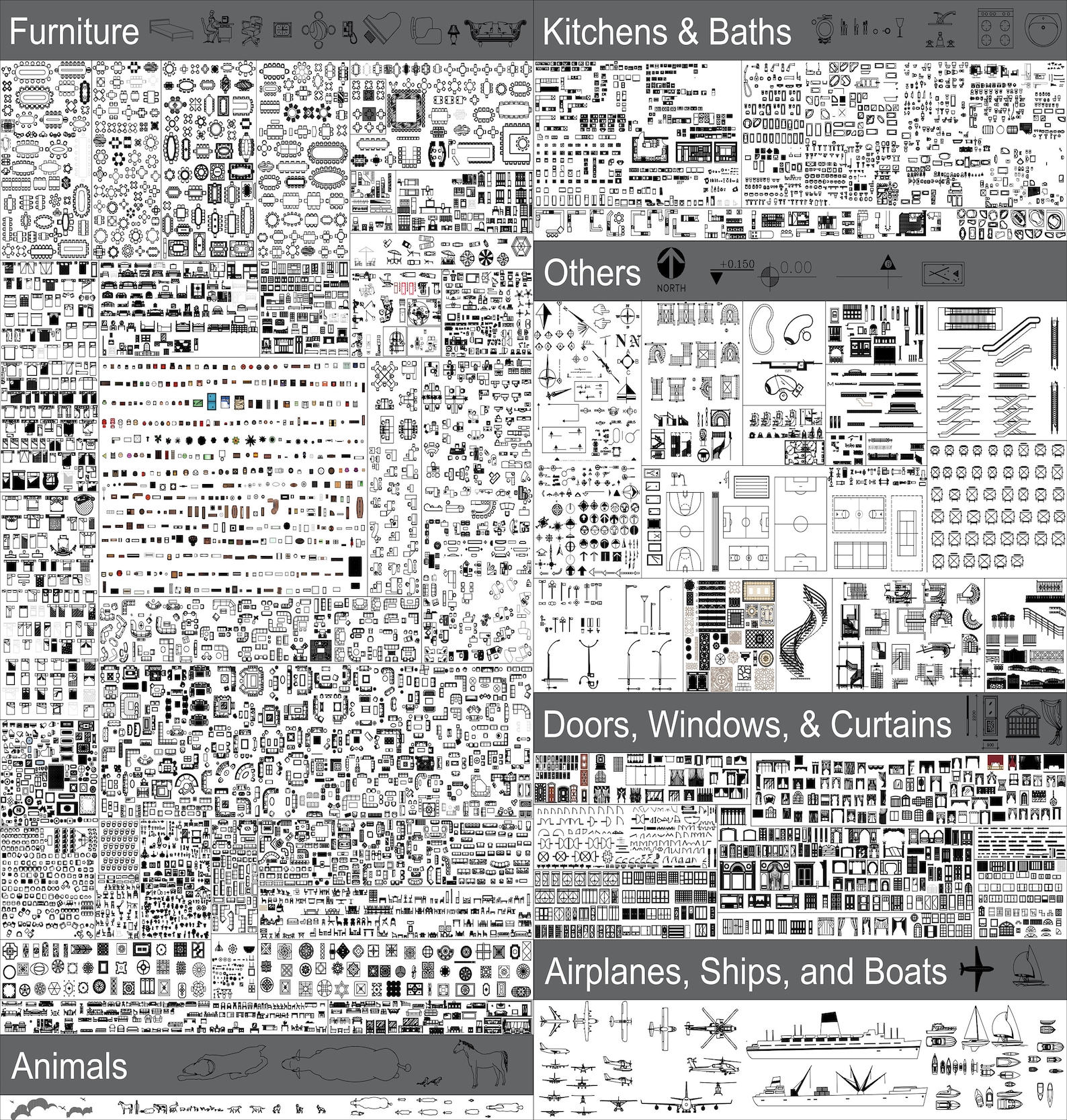 Autocad Drawings, Huge Autocad Block Archieve, CAD Design, 2D Drawings ...