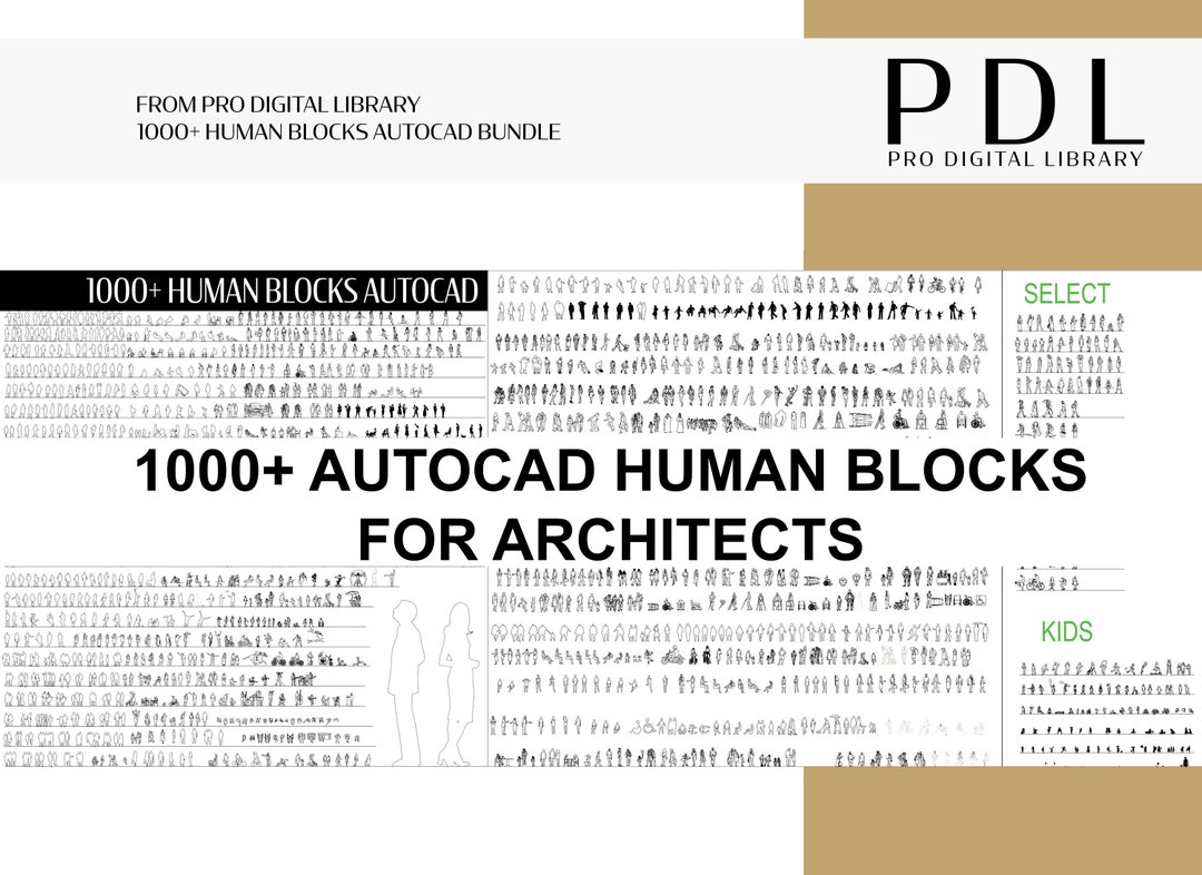 Autocal Human 1000+ Autocad Human Elevation Blocks: 2D CAD Design (PDF) - Etsy