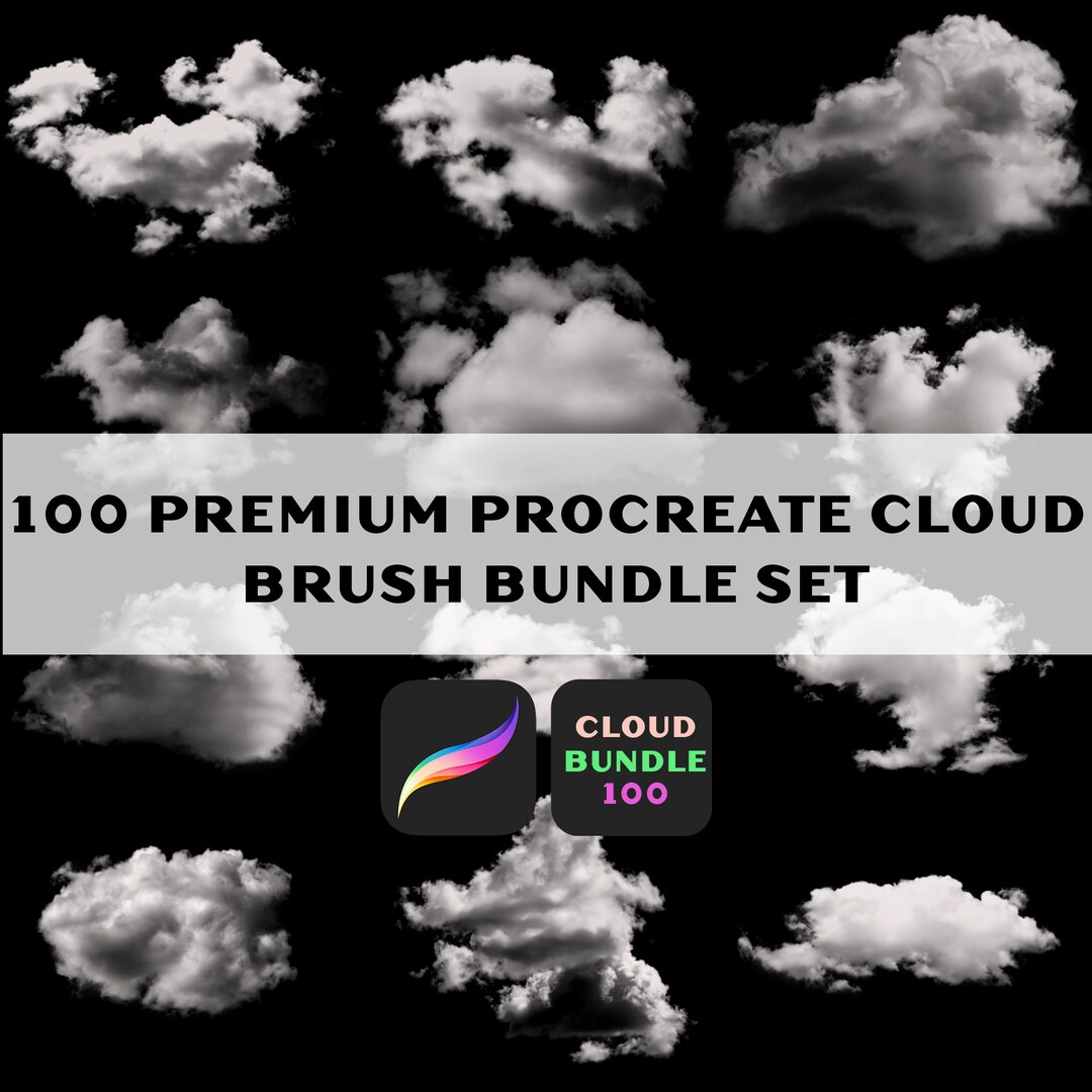 100 Cloud Brushes for Procreate, Brush Bundle (digital Brushes) - Etsy