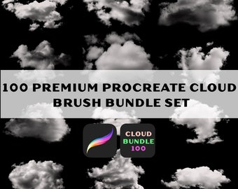 100 Cloud brushes for Procreate, procreate brush, Brushes bundle, cloud brush, procreate cloud brush, procreate brushes, digital brushes