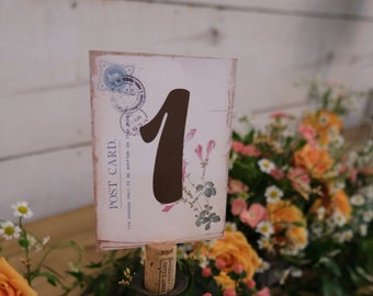 Vintage Postcard Table Number