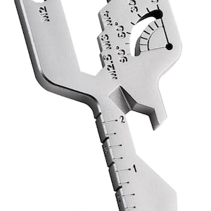 20-in-1 Key Shaped Multitool, Stainless Steel Pocket Tool, EDC Keychain Gadget, Bottle Opener Screwdriver Gift for Men
