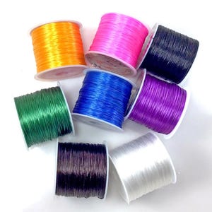 Elastic Stretch Beading String Cord in strong beautiful colors, perfect for DIY projects! Ideal for making durable jewelry and crafts.