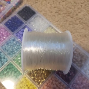 100 ft Elastic Bracelet String Cord Stretch Bead Cord for Jewelry Making and Bracelet Accessories earrings making White and black.