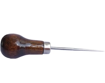 Kraspriem met houten handvat voor perforatie van leer of doe-het-zelfhandgemaakt.
