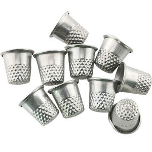 10-Piece Sewing Thimble Set - Adjustable Metal & Leather Finger Protectors