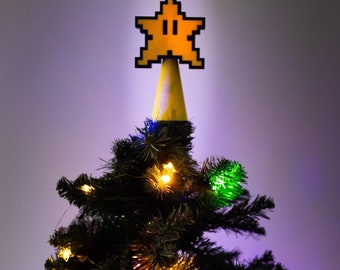 Retro Super Mario Star Christmas Tree Topper | Xmas | Christmas | Star | Mario | Gaming | Nintendo | AUS