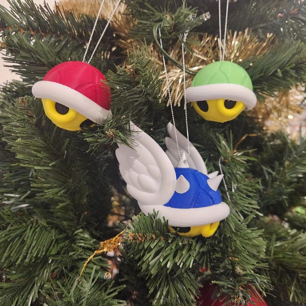 Koopa Muschel Weihnachtskugel | 3D Gedruckt Mario Ornament