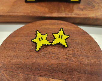 Mario Star Earrings: 3D Printed