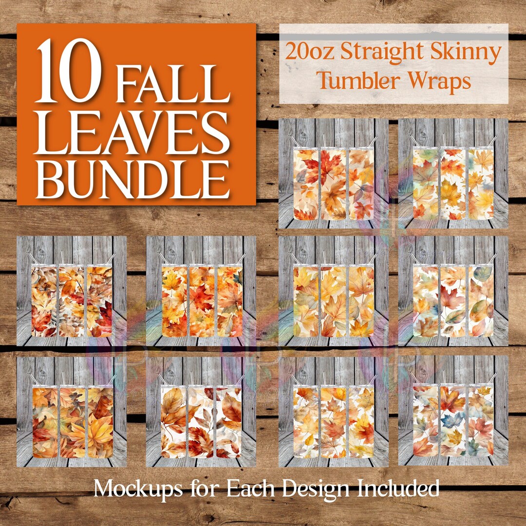 Fall Leaves 20oz Tumbler Wrap Straight Tumbler Skinny - Etsy