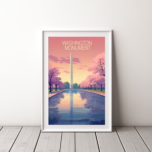 Washington Monument | Vintage Style American Travel Poster | Room Decor | High Quality Retro Posters | Travel Wall Print | Instant Download