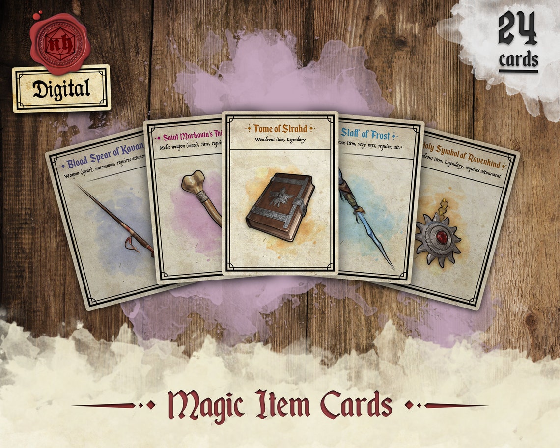 Magic Item Cards Curse of Strahd (D&D 5e) Etsy