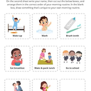 Children's Morning Routine Chart - Etsy