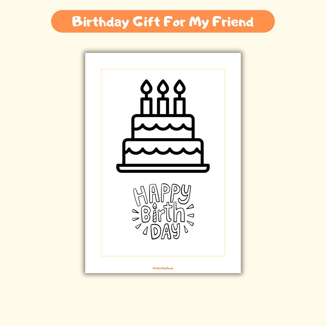 Printable Birthday Party Coloring Sheet, Party Favor Mini Coloring