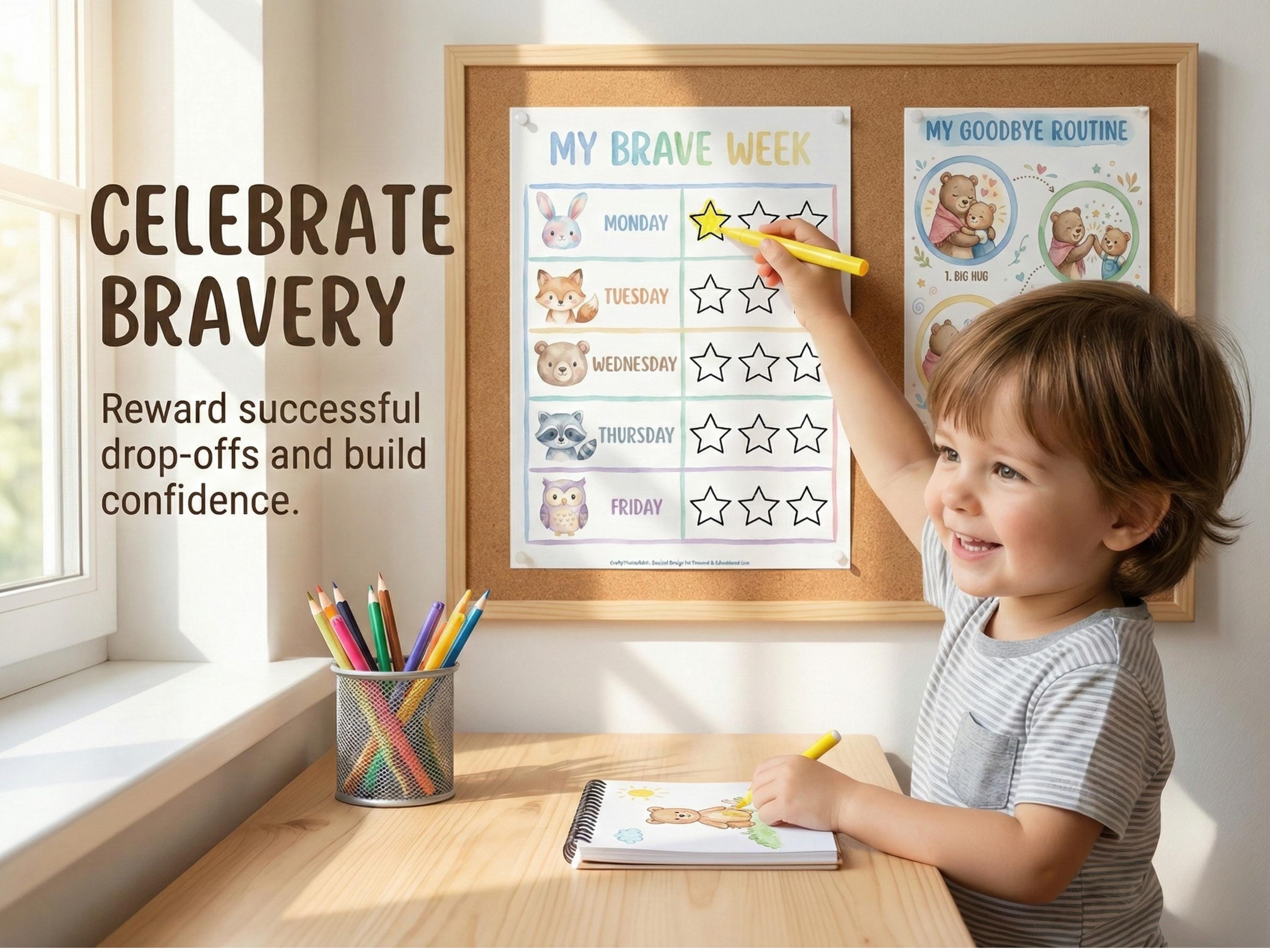 Routine Sample Label Drop Off Printable Daycare Drop off Routine Chart and Separation Anxiety Tools ...