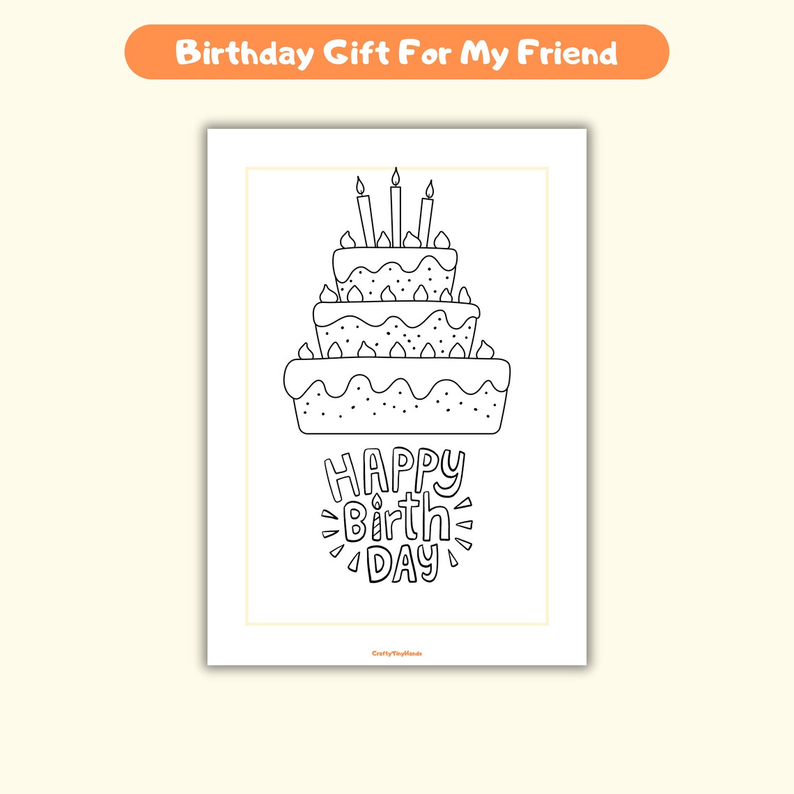 Printable Birthday Party Coloring Sheet, Party Favor Mini Coloring