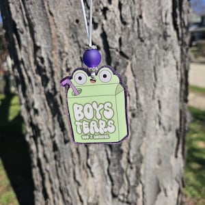 Rearview Mirror Charm | Car Charm | Beaded Car Charm | Personalized Car Charm | Boys Tears | Car Decorations | Glitter Resin Art | Boys Tear