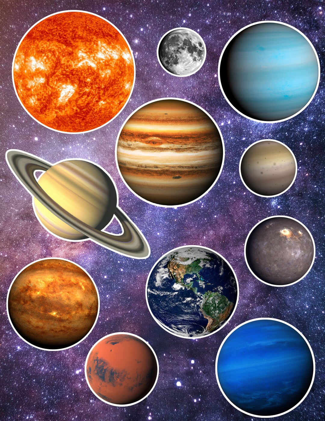 Vinyl Stickers, Decals, Diecut, Solar System, All