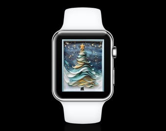 Elegancka tarcza zegarka Apple Watch z motywem świątecznym Winter Wonderland