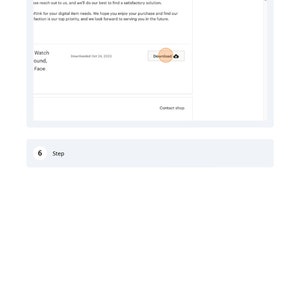 May include: A screenshot of a website with instructions on how to download a digital product. The text on the screen reads "Click "Download"" and "Watch, sound, Face".
