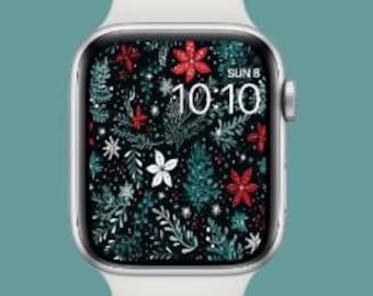 Apple Watch Christmas Wallpaper | Festive Holiday Digital Pattern