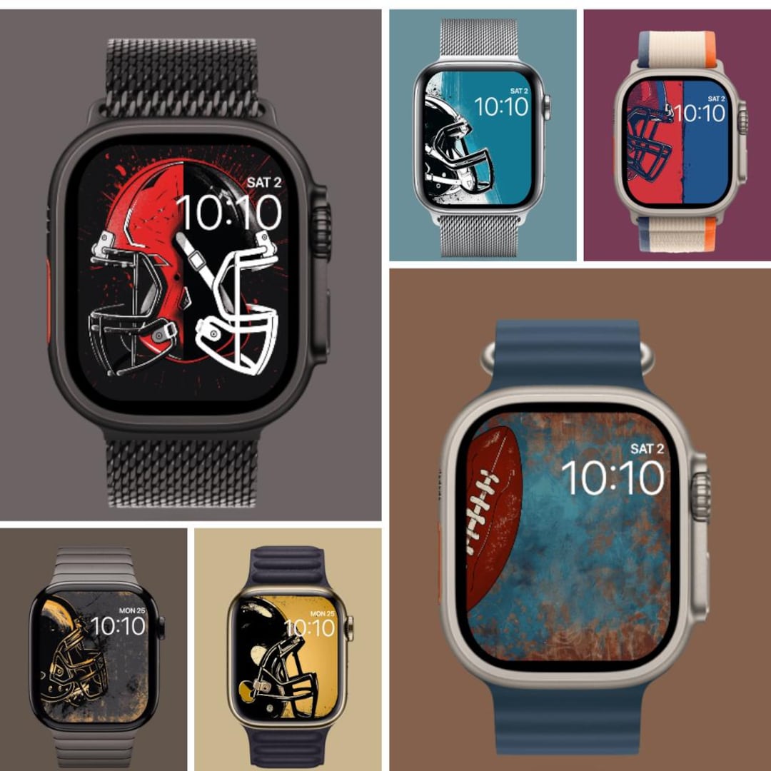 American Football Apple Watch Faces Digital Art Bundle | 6 Digital ...