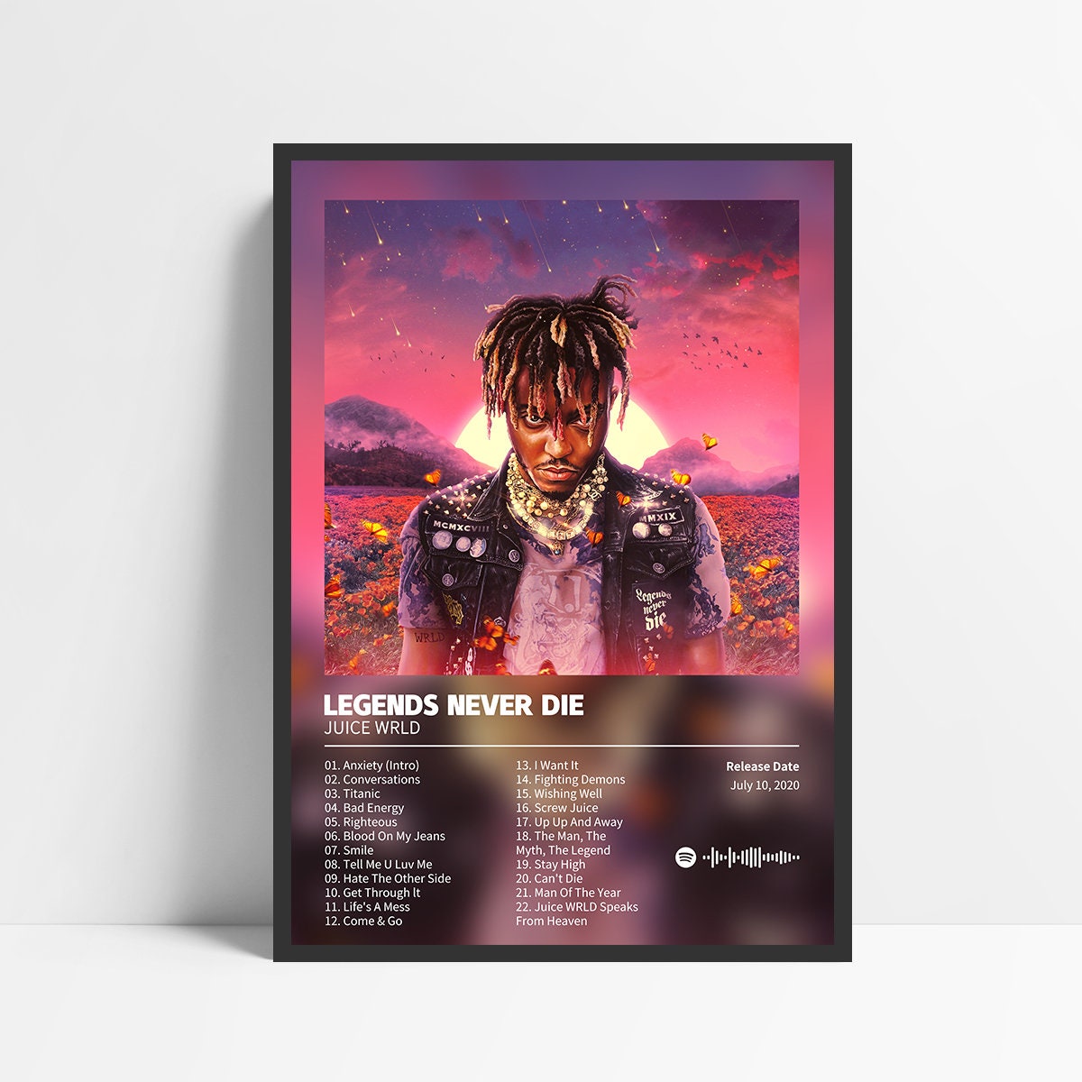 Juice Wrld 'Legends Never Die' Sky Poster