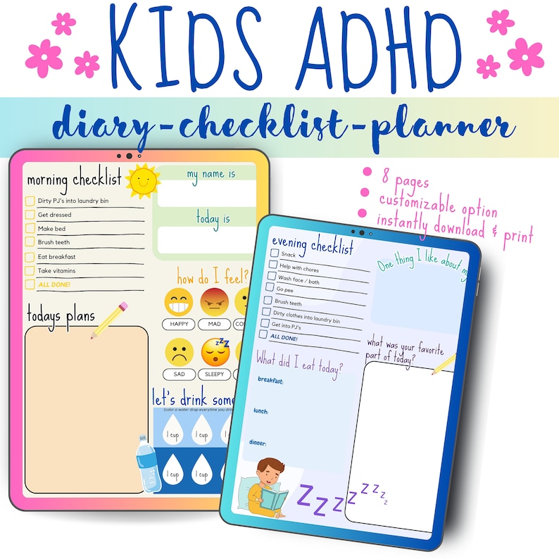 Kids adhd checklist kids adhd routine checklist kids chore chart