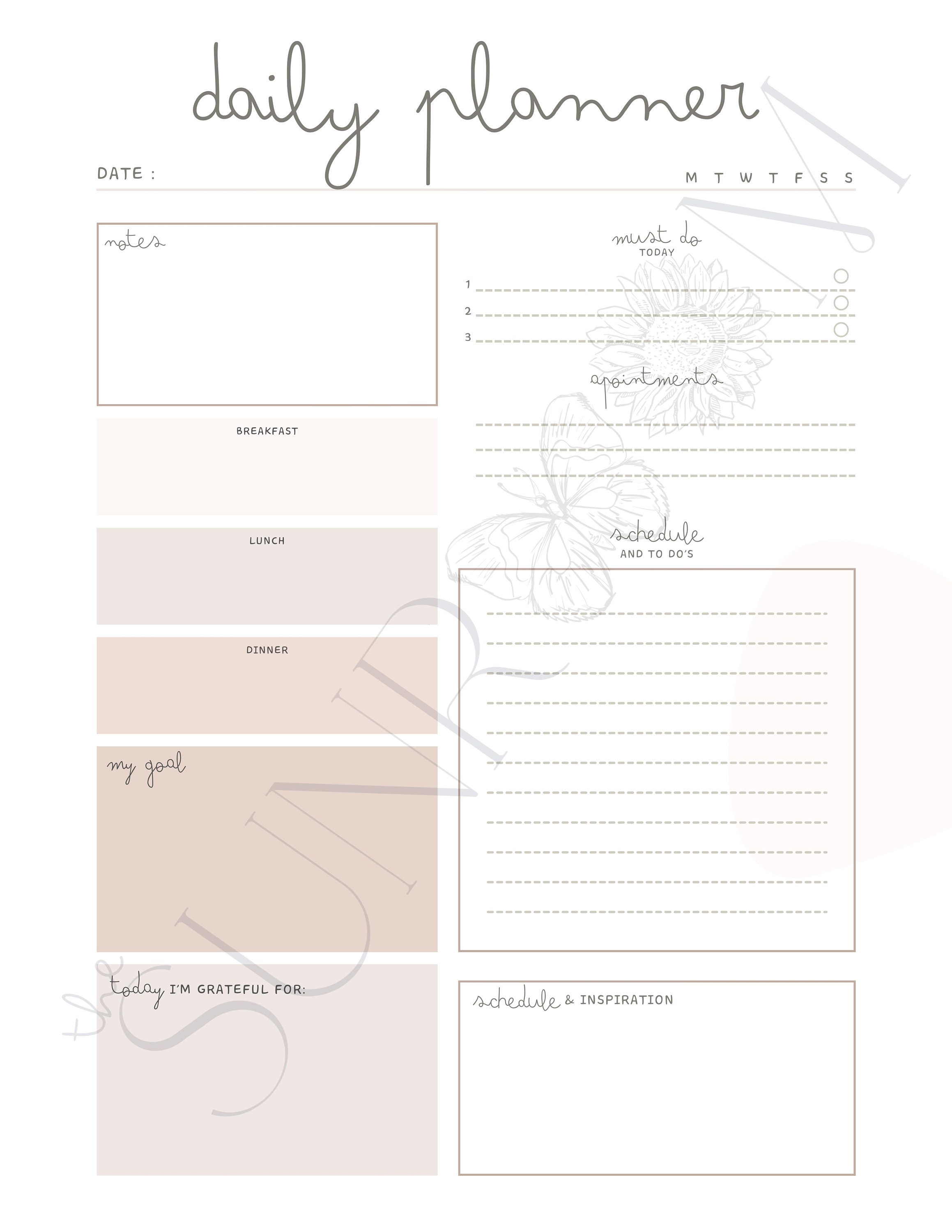 ADHD Planner, Planner Printable, Planner Template, Planner Digital ...