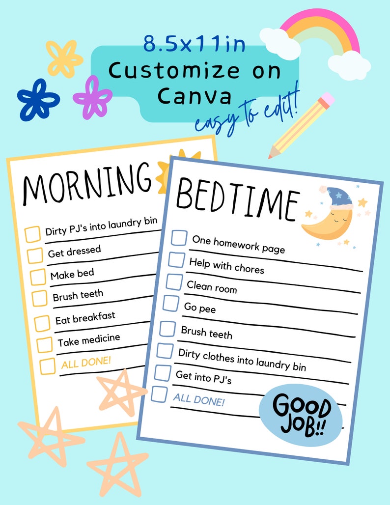Kids ADHD Checklist - Kids ADHD Routine Checklist - Kids Chore Chart ...