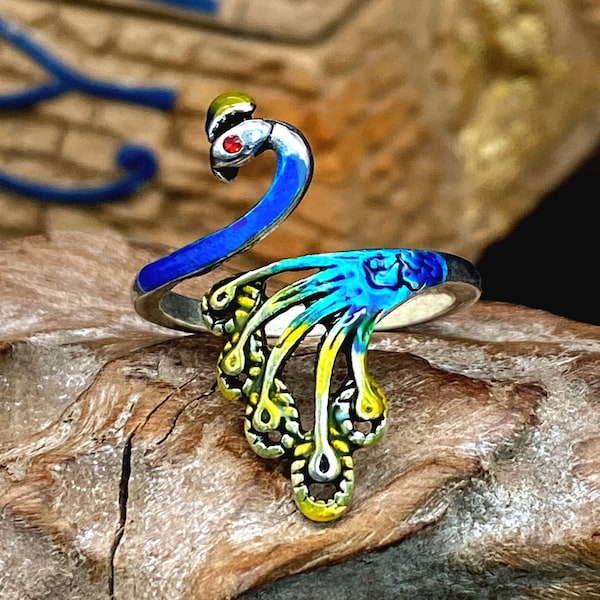 Peacock Ring Etsy